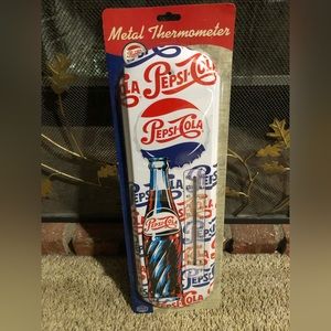 Classic Pepsi-Cola Thermometer Metal Sign.